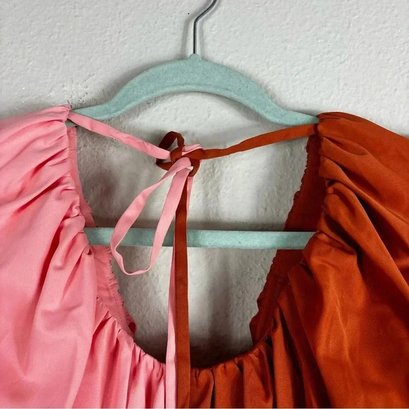 NWT Crosby by Mollie Burch Raines Dress Colorblock Mini Dress Salmon Clay sz xs - Picture 6 of 16